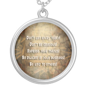 REIKI Usui Principles Silver Plated Necklace