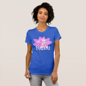 "Reiki" with a pink lotus blossom T-Shirt (Front Full)