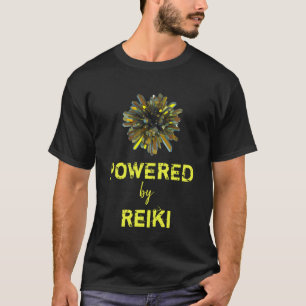 *~* Reiki Yellow Gold Crystal Sphere Men Black T-Shirt