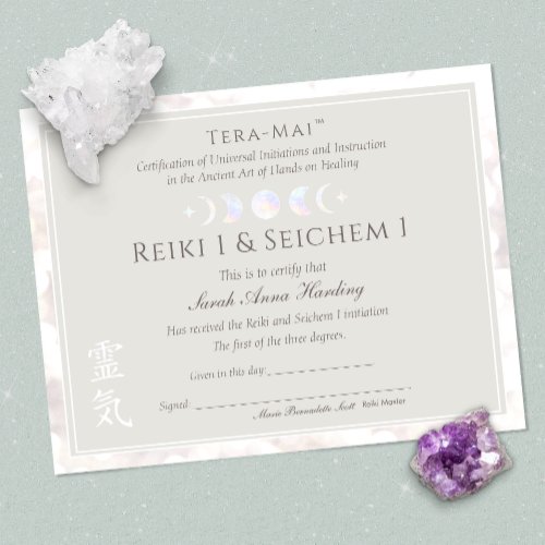 Reiki Yoga  Certificate of Completion Award