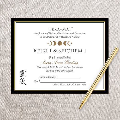  Reiki Yoga Certificate of Completion Award