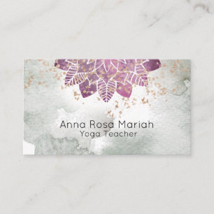 *~*  Reiki Yoga Mandala Glitter Spiritual Business Card