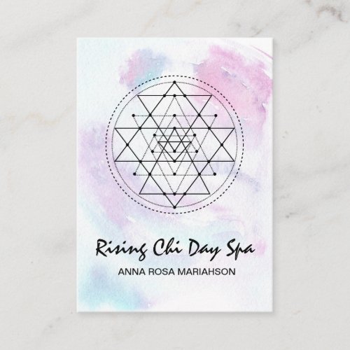  Reiki Yoga Massage Pastel Sacred Geometry Business Card