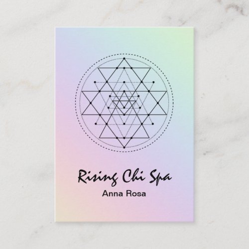  Reiki Yoga Rainbow Pastel  Sacred Geometry Business Card
