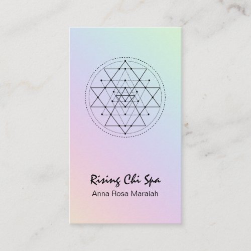  Reiki Yoga Rainbow Sacred Geometry Pastel Business Card