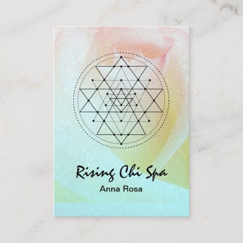  Reiki Yoga Rose Glitter Sacred Geometry Business Card