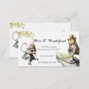 Reilaboration of Vintage Alice in Wonderland Business Card