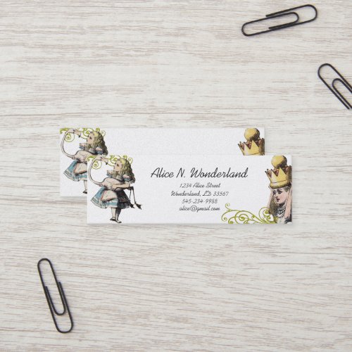 Reilaboration of Vintage Alice in Wonderland Business Cards