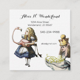 Reilaboration of Vintage Alice in Wonderland Square Business Card