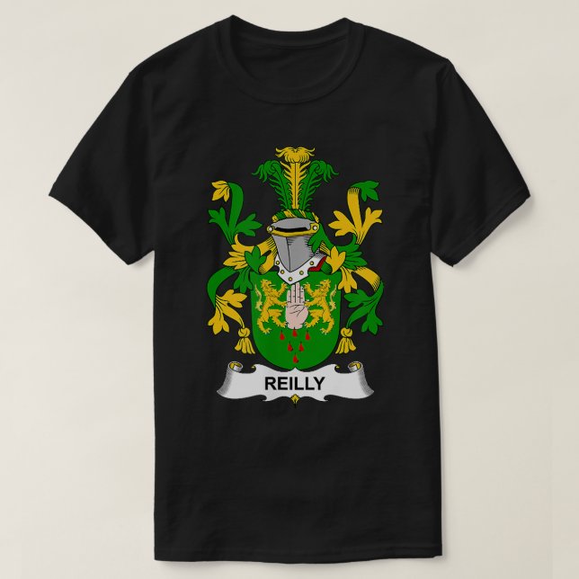 Reilly Coat of Arms Family Crest  T-Shirt (Design Front)
