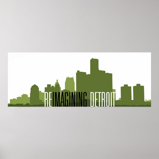 Reimagining Detroit Poster (24"x9") (Front)