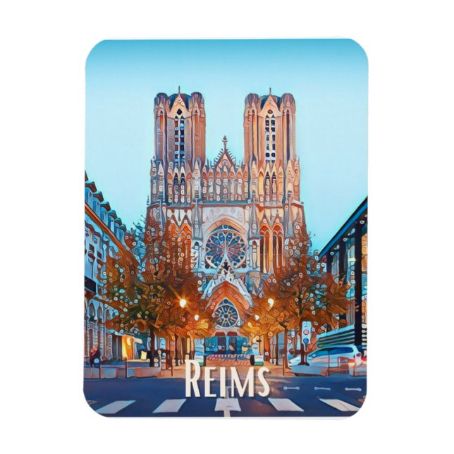 Reims Photo Vintage  Magnet (Vertical)