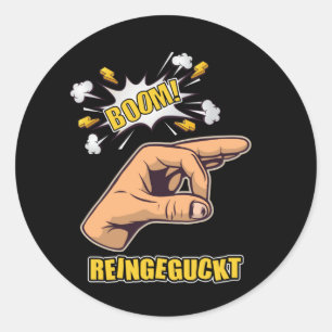 Rein-Look Rein-aut Meme Prank Classic Round Sticker