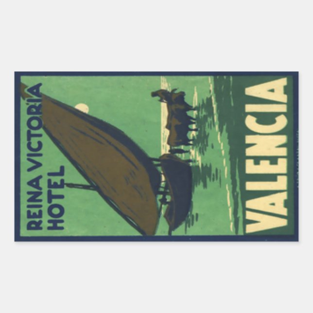Reina Victoria Hotel Valencia Rectangular Sticker (Front)