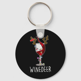 Reinbeer Winedeer Beer Wine Reindeer Christmas Xma Keychain