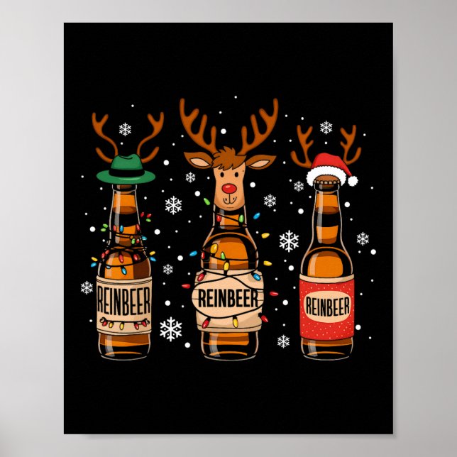 Reinbeers Funny Reindeer Beer Christmas Drinking X Poster (Front)