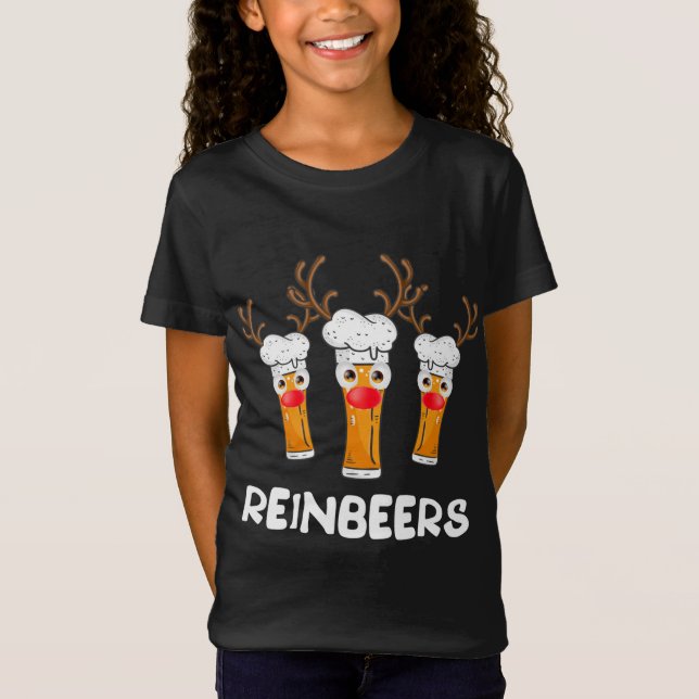 Reinbeers Funny Reindeer Beer Christmas Drinking X T-Shirt (Front)