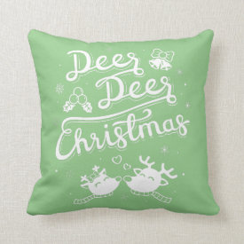 Reindee Deer Christmas Typography Pun Throw Pillow