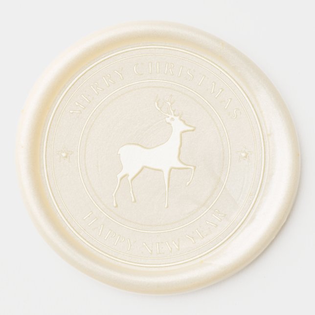 Reindee Merry Christmas Happy New Year Wax Sticker (Front)