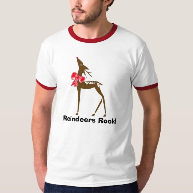 Reindeer-1, Reindeers Rock! T-Shirt (Front)