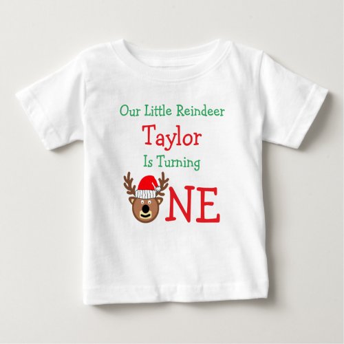 Reindeer 1st Birthday Baby T_Shirt