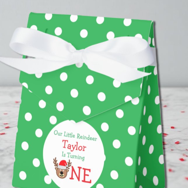 Reindeer 1st Birthday Favor Boxes (Creator Uploaded)
