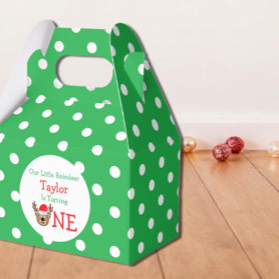 Reindeer 1st Birthday Favor Boxes