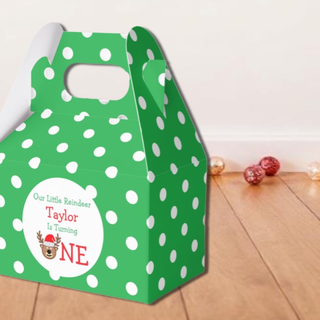 Reindeer 1st Birthday Favor Boxes (Creator Uploaded)