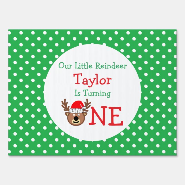 Reindeer 1st Birthday Sign (Front)