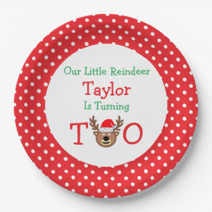 Reindeer 2nd Birthday Paper Plates