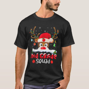 Reindeer 2nd Grade Squad Christmas School Matching T-Shirt