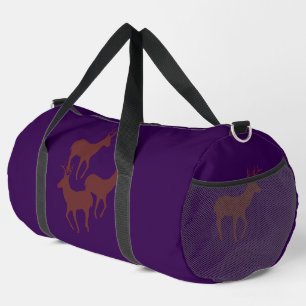Reindeer 3 Athletic Gym Carry On Purple Duffle Bag