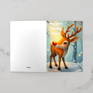 Reindeer ai foil holiday card