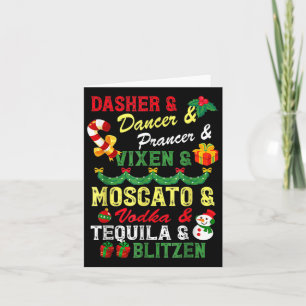 Reindeer Alcohol Names Christmas Party Card