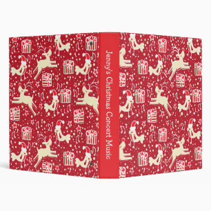 Reindeer and bird pattern Christmas red folder