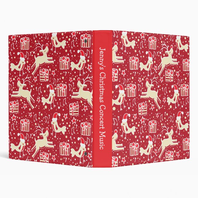 Reindeer and bird pattern Christmas red folder (Background)