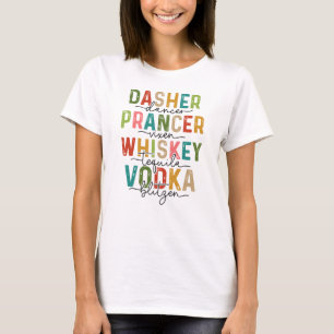 Reindeer and Drinks Christmas Funny T-Shirt