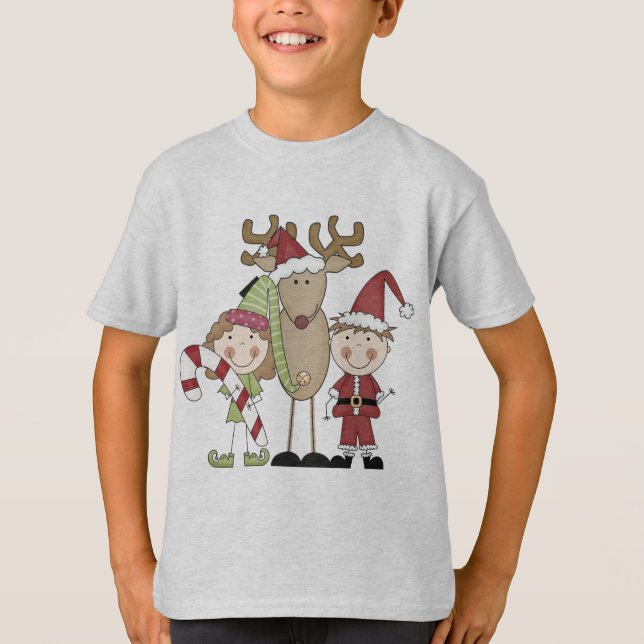 Reindeer and Elves T-shirts and Gifts (Front)