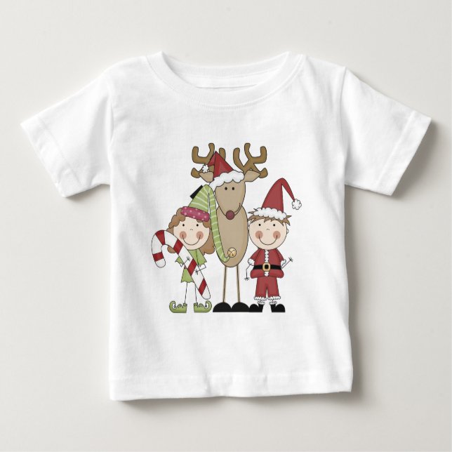 Reindeer and Elves T-shirts and Gifts (Front)