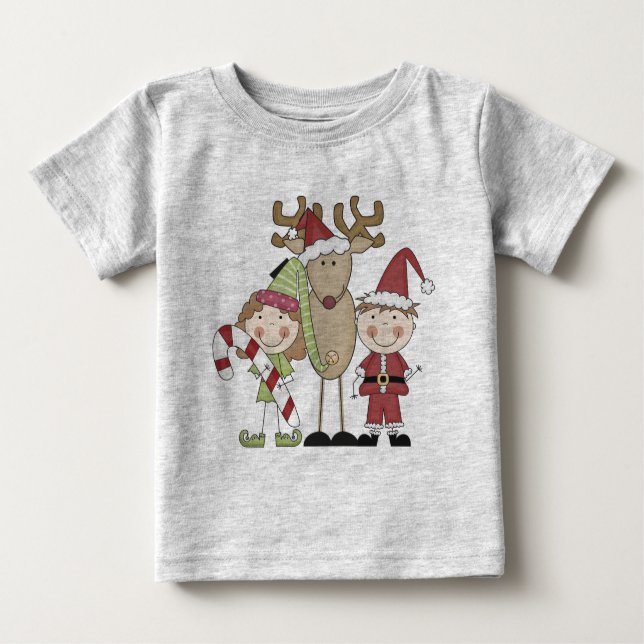 Reindeer and Elves T-shirts and Gifts (Front)