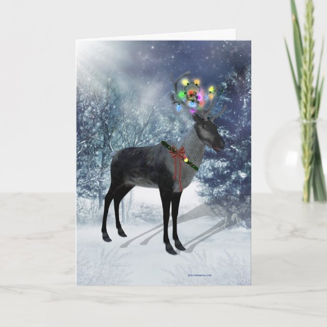 Reindeer and lights Card (Front)