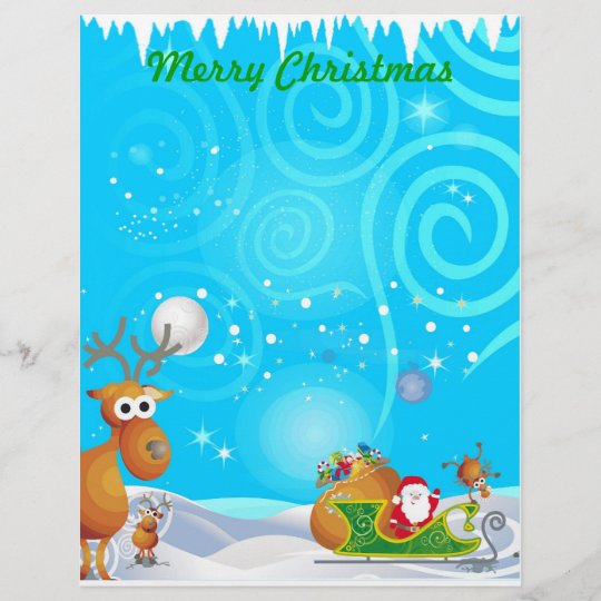 Reindeer and Santa Stationery | Zazzle.com