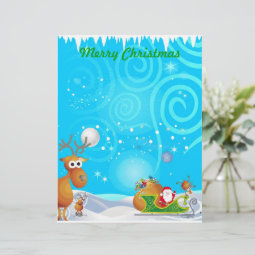 Reindeer and Santa Stationery | Zazzle