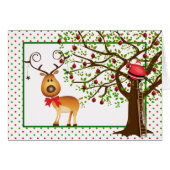 Reindeer and Santa up a Christmas Tree (Front Horizontal)