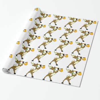 Reindeer And Saxophone Wrapping Paper by santasgrotto at Zazzle