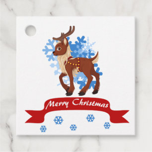 Reindeer and Snowflakes Favor Tags