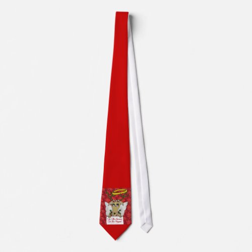 Reindeer Angel Tis The Season to Be Vegan Neck Tie