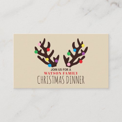 Reindeer Antlers Christmas Party Ticket Invite