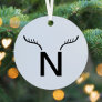 Reindeer Antlers | Minimalist Blue Scandinavian Metal Ornament