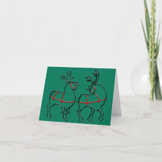 Reindeer Art Cards Custom Christmas Greetings Card